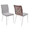 Armen Living Crystal Dining Chair in Brushed Stainless Steel finish with Gray Fabric and Walnut Back, PK2 LCCRCHGRF - alternate 1